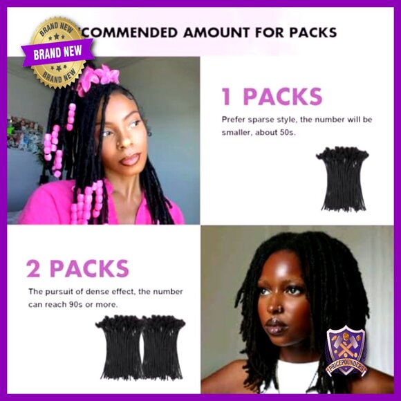 50 Strands 10 Inch Human Hair Loc Extensions, 0.4cm Width Soft Dreads main image 4